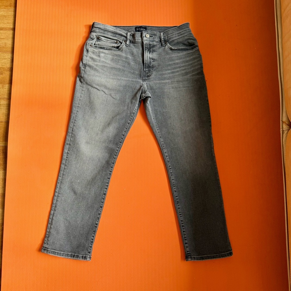 Lucky Brand Men's Slim Straight Distressed Black/Grey Jeans size 33/30